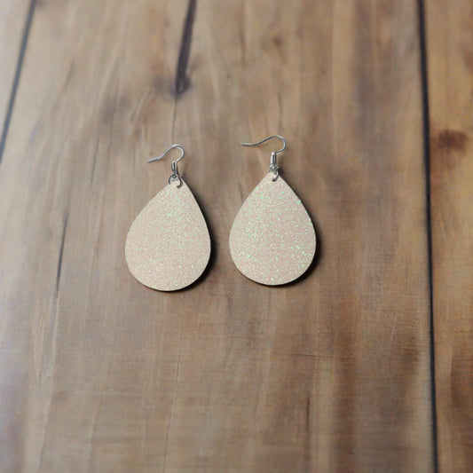 Glitter white Teardrop Earrings