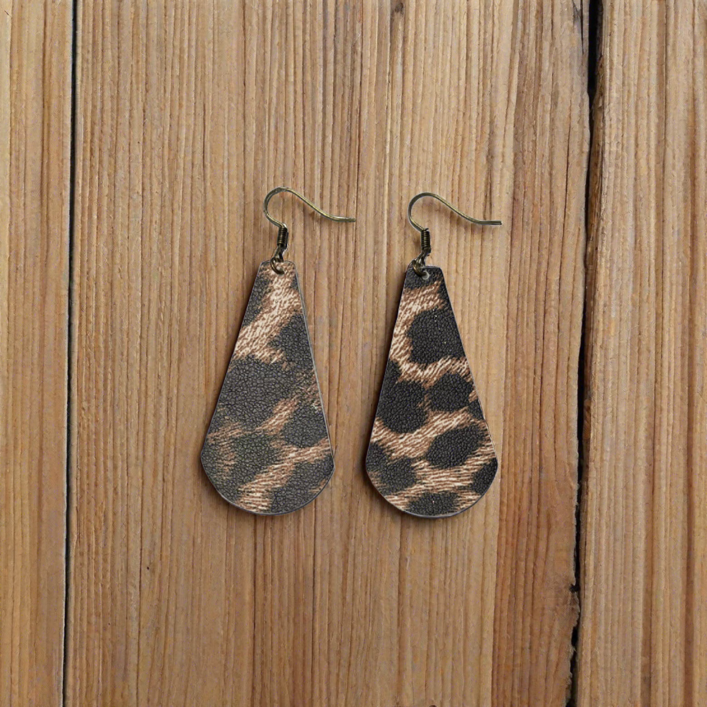 Animal-Print Faux Leather Earrings