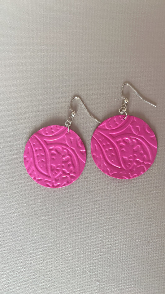 Paisley Embossed Medallion Earrings