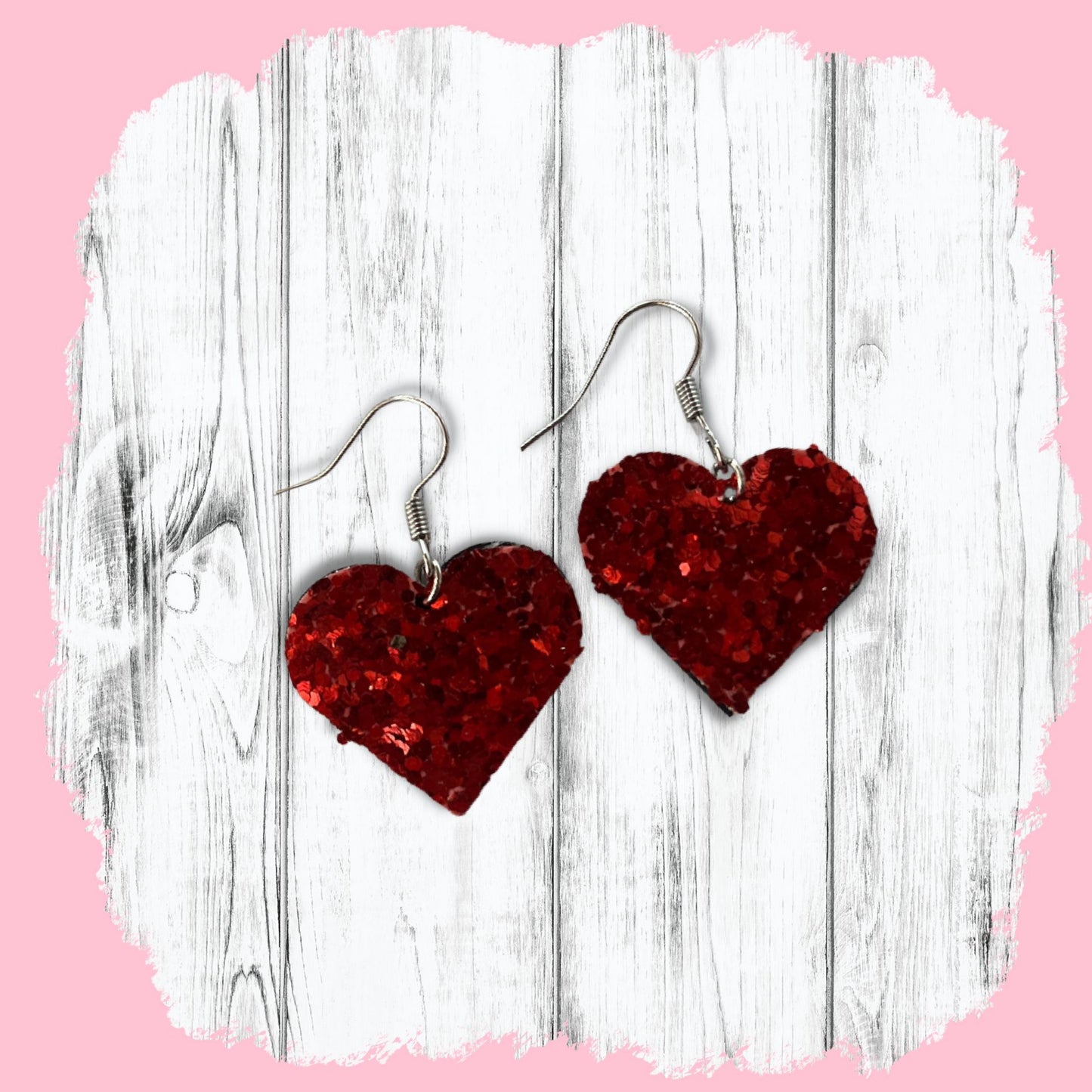 Glittery Heart Earrings