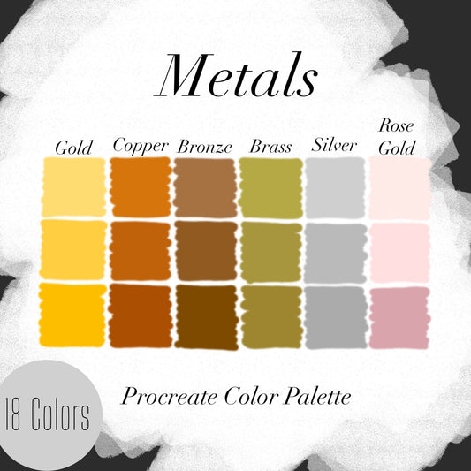 Metals Procreate color Palette