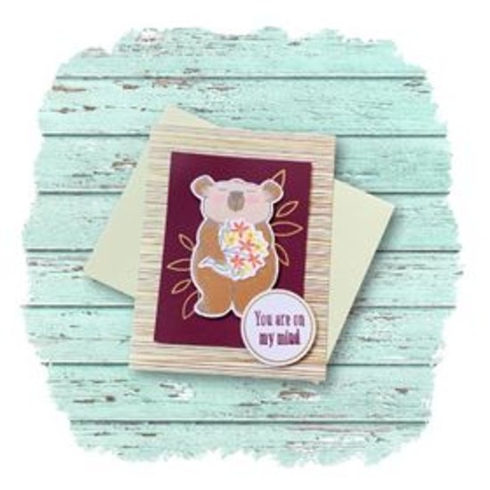 "You Are on My Mind" bear with flowers