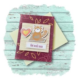 Get Well Panda Holding a Heart